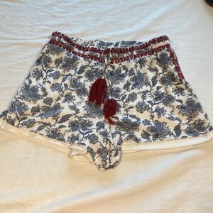 Blue Rain Shorts With Inner Short Lining And Embroidery